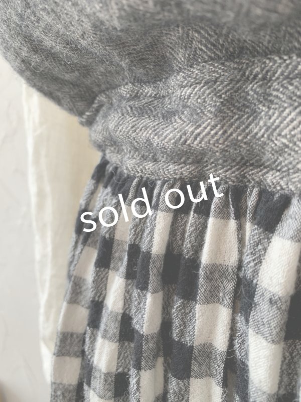 画像3: MARCHE' DE SOEUR／バッククロスワンピース・へリンボン×ギンガム (3)