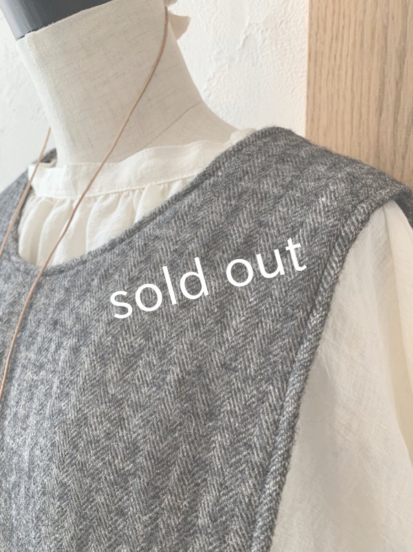 画像2: MARCHE' DE SOEUR／バッククロスワンピース・へリンボン×ギンガム (2)