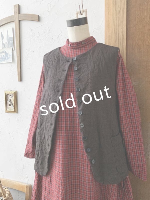 画像4: Reliure／ボタンベスト・チャコール (4)