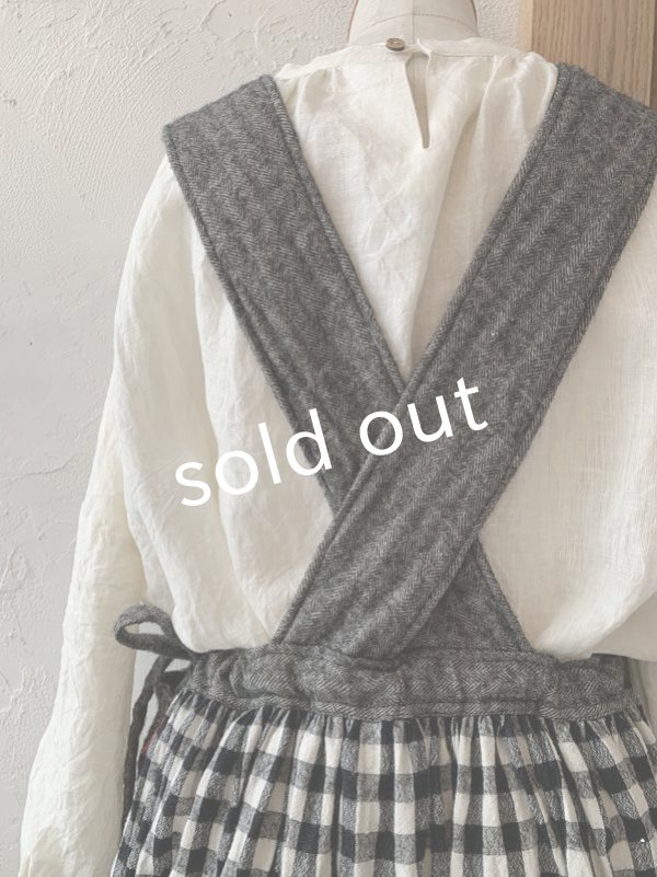 画像7: MARCHE' DE SOEUR／バッククロスワンピース・へリンボン×ギンガム (7)