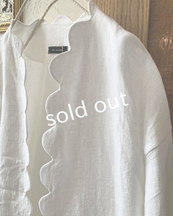 画像4: PERRY/Linen scallop coat・white (4)