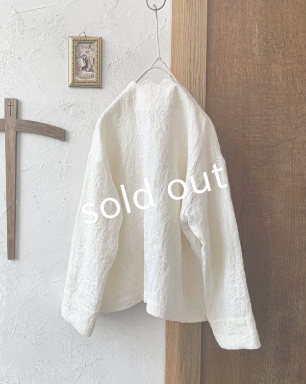 画像6: PERRY/jacquard scallop jacket・white (6)