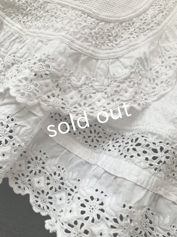 画像4: antique／子供用アンティークコットンピケマント (4)