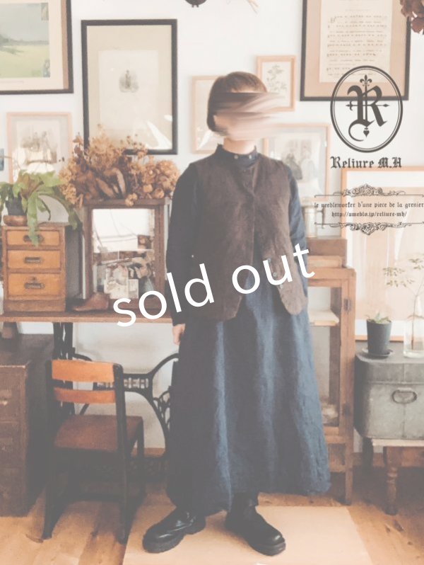 画像11: Reliure／ボタンベスト・チャコール (11)