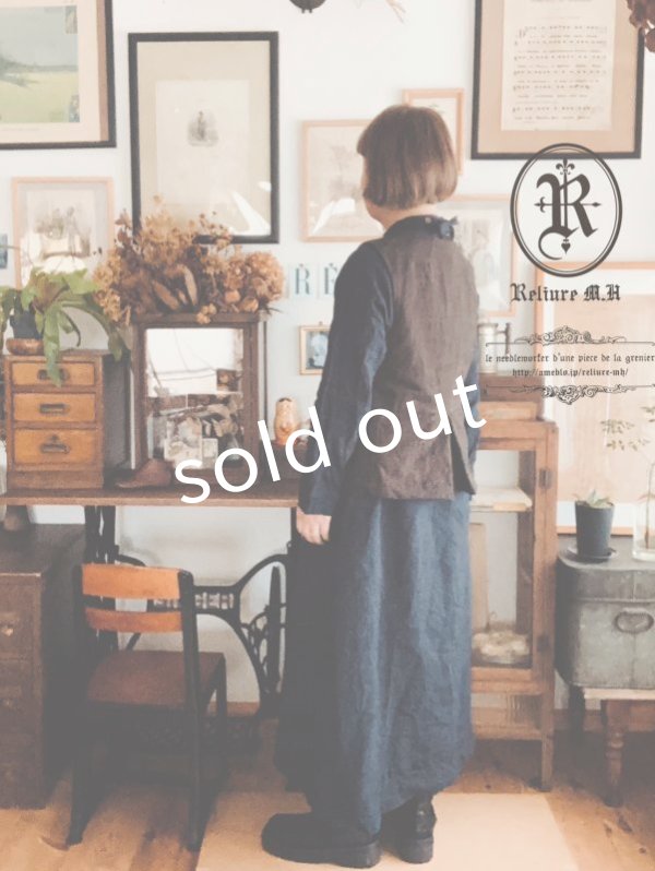 画像12: Reliure／ボタンベスト・チャコール (12)