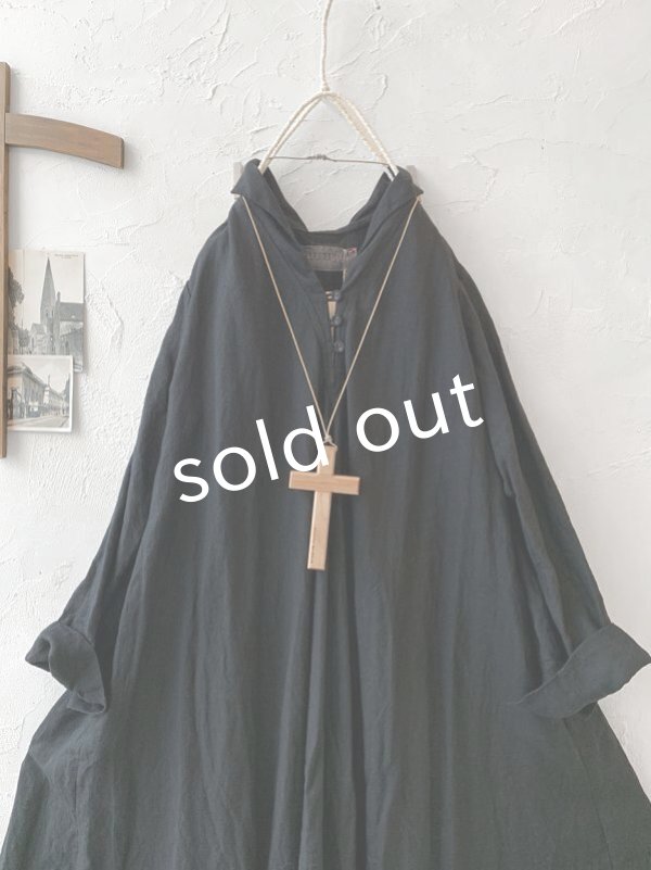 画像3: HALLELUJAH／Robe de femme de chambre 小間使いローブ衿付・black (3)