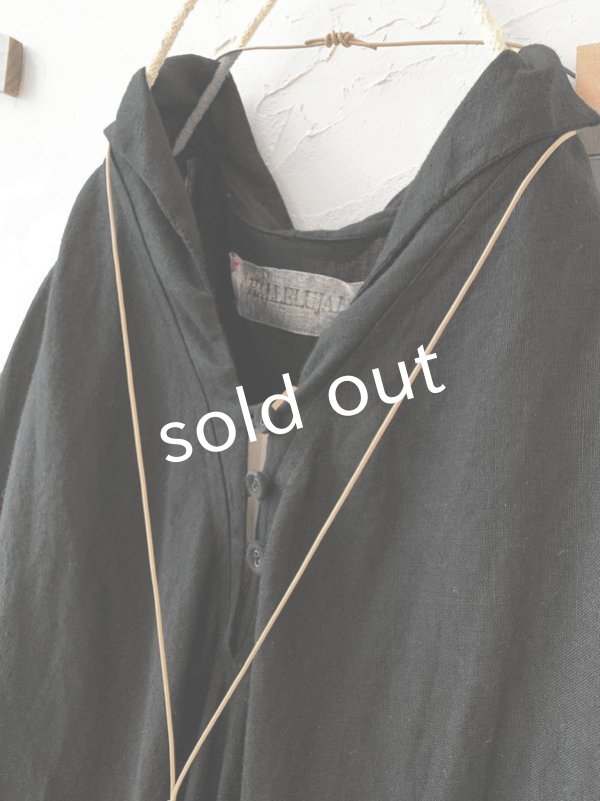 画像4: HALLELUJAH／Robe de femme de chambre 小間使いローブ衿付・black (4)