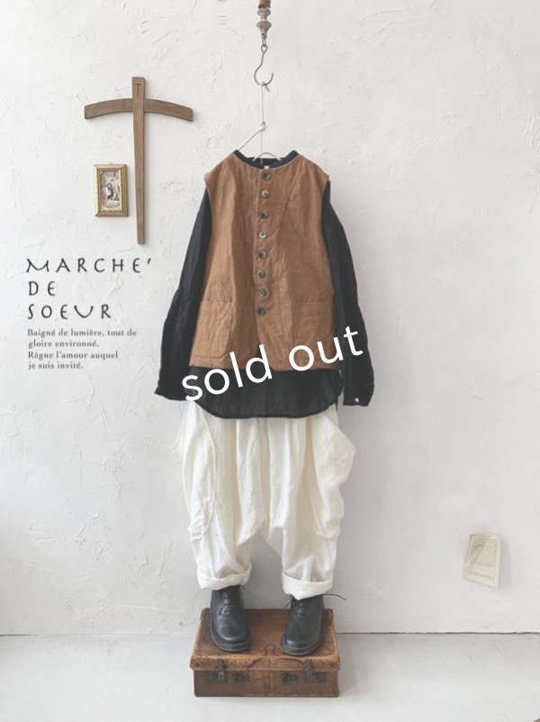 画像1: MARCHE' DE SOEUR／ベスト・柿渋染め (1)