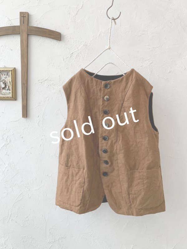 画像3: MARCHE' DE SOEUR/ベスト・柿渋染め (3)