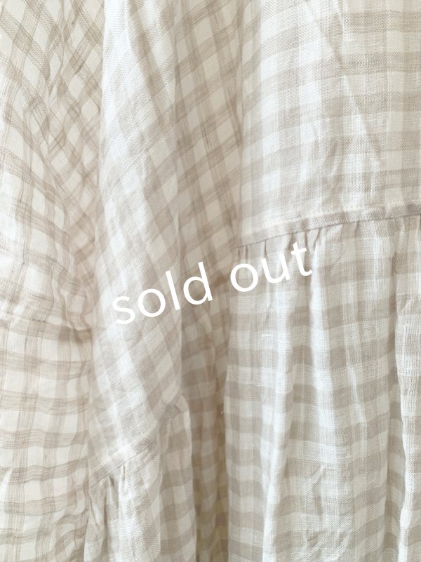 画像6: MARCHE' DE SOEUR／ギャザーワンピース・ベージュチェック (6)