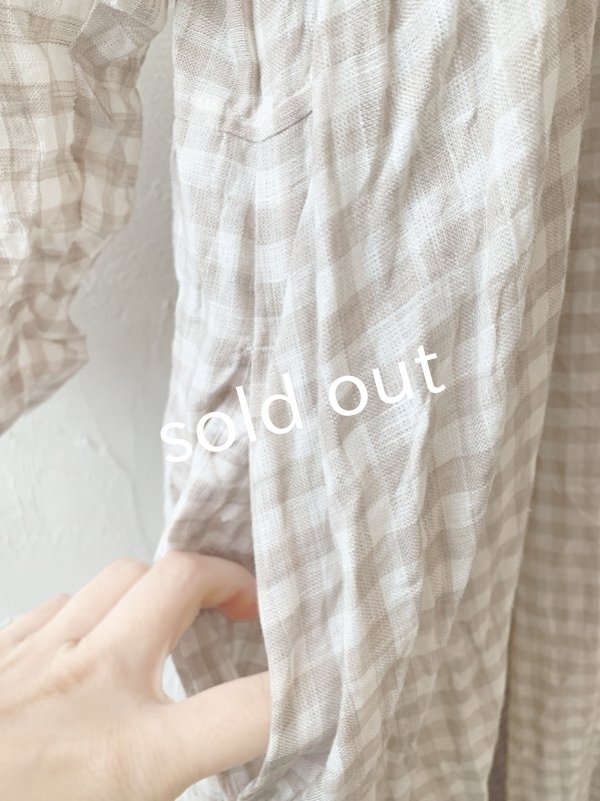 画像7: MARCHE' DE SOEUR／ギャザーワンピース・ベージュチェック (7)