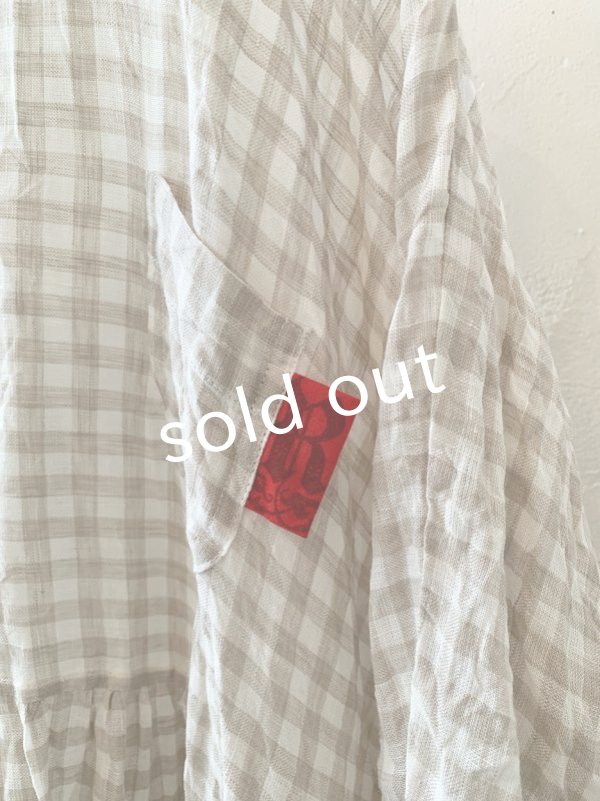 画像3: MARCHE' DE SOEUR／ギャザーワンピース・ベージュチェック (3)