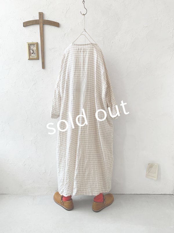 画像7: MARCHE' DE SOEUR／シンプルワンピース・ベージュチェック (7)