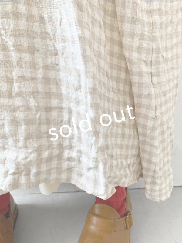 画像6: MARCHE' DE SOEUR／シンプルワンピース・ベージュチェック (6)