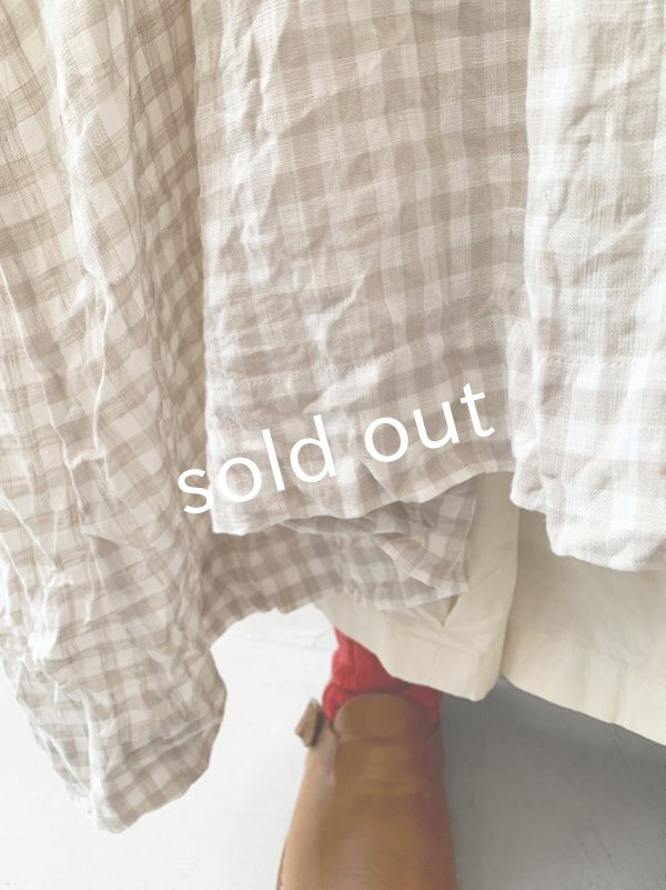 画像8: MARCHE' DE SOEUR／ギャザーワンピース・ベージュチェック (8)