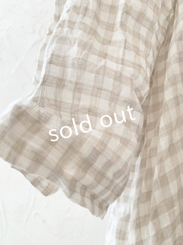 画像4: MARCHE' DE SOEUR／ギャザーワンピース・ベージュチェック (4)