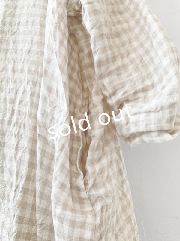 画像4: MARCHE' DE SOEUR／シンプルワンピース・ベージュチェック (4)