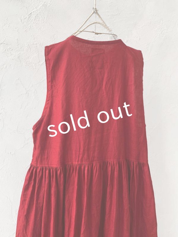 画像8: MARCHE' DE SOEUR／ノースリーブワンピース・レッド (8)