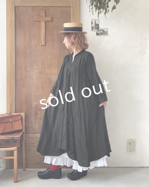 画像10: HALLELUJAH／Robe de femme de chambre 小間使いローブ衿付・black (10)