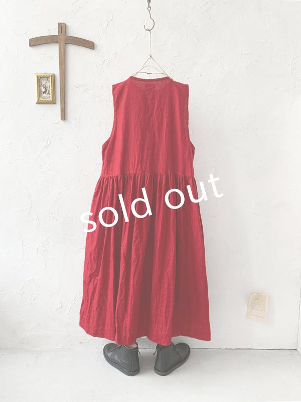 画像7: MARCHE' DE SOEUR／ノースリーブワンピース・レッド (7)