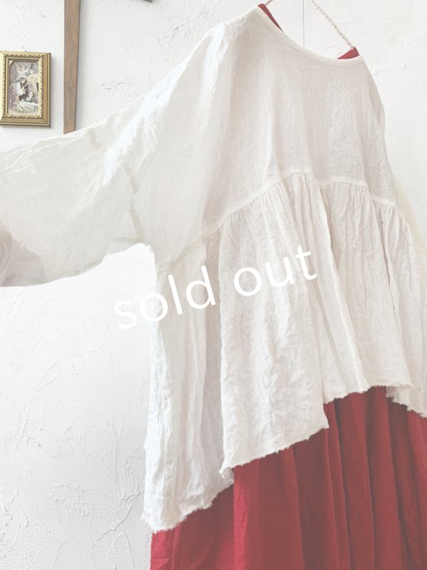 画像3: MARCHE' DE SOEUR／ギャザープルオーバー・オフホワイト (3)
