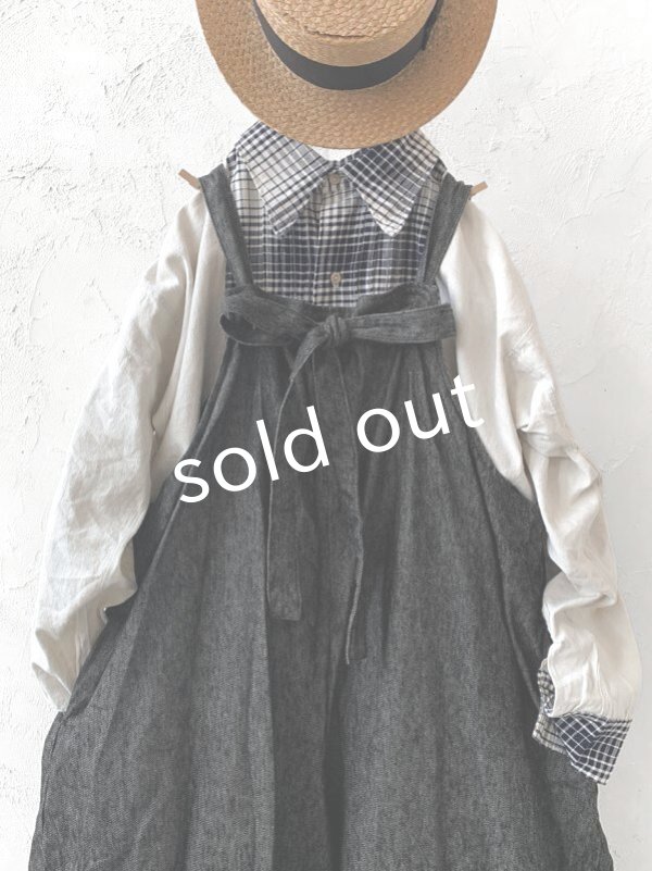 画像2: MARCHE' DE SOEUR／ピエロサロペット・杢ブラック (2)