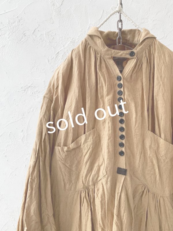 画像4: HALLELUJAH/1890's Bourgeron 羊飼いシャツワンピース・mimosa (4)
