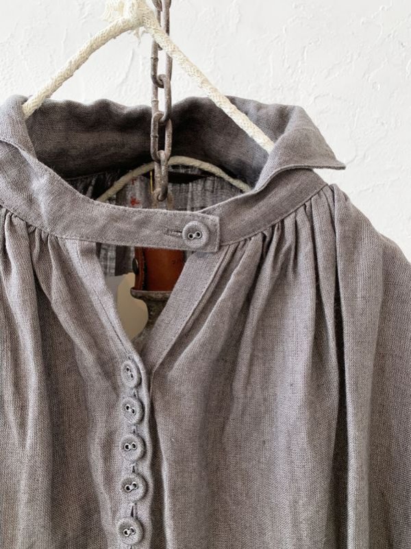 画像3: HALLELUJAH/1890's Bourgeron 羊飼いシャツワンピース・gray (3)