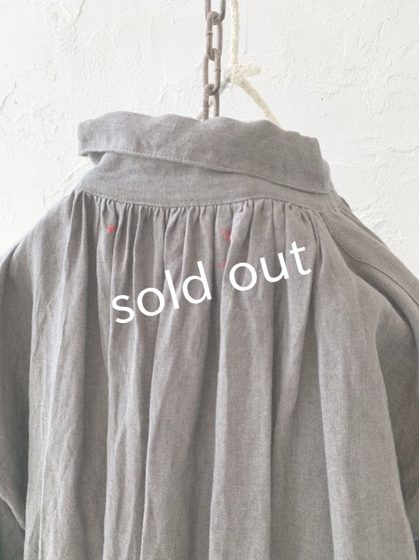 画像11: HALLELUJAH／1890's Bourgeron 羊飼いシャツワンピース・gray (11)