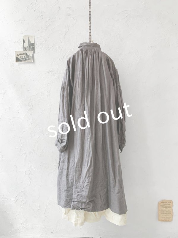 画像10: HALLELUJAH／1890's Bourgeron 羊飼いシャツワンピース・gray (10)