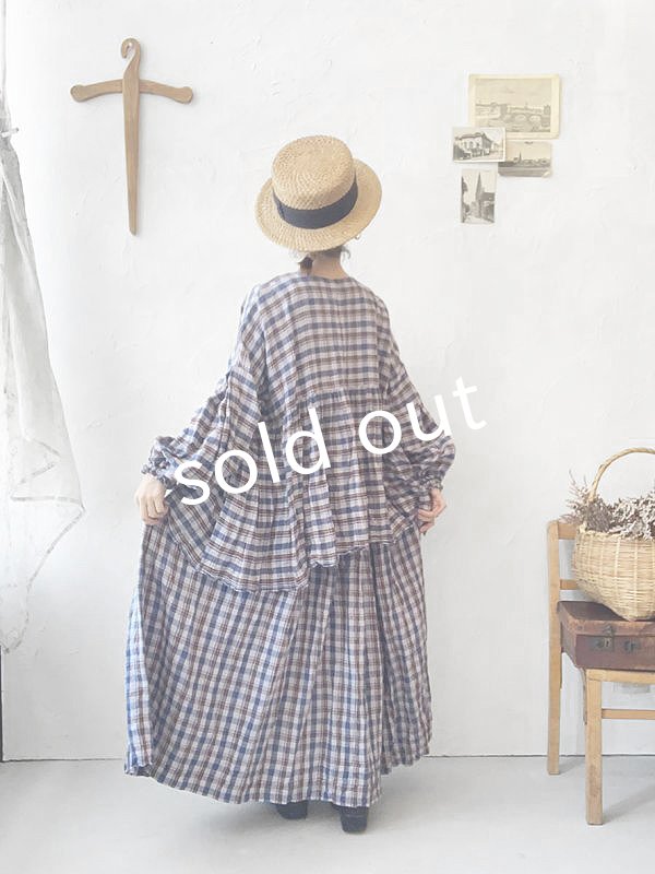 画像11: MARCHE' DE SOEUR／ギャザープルオーバー・ブルーチェック (11)