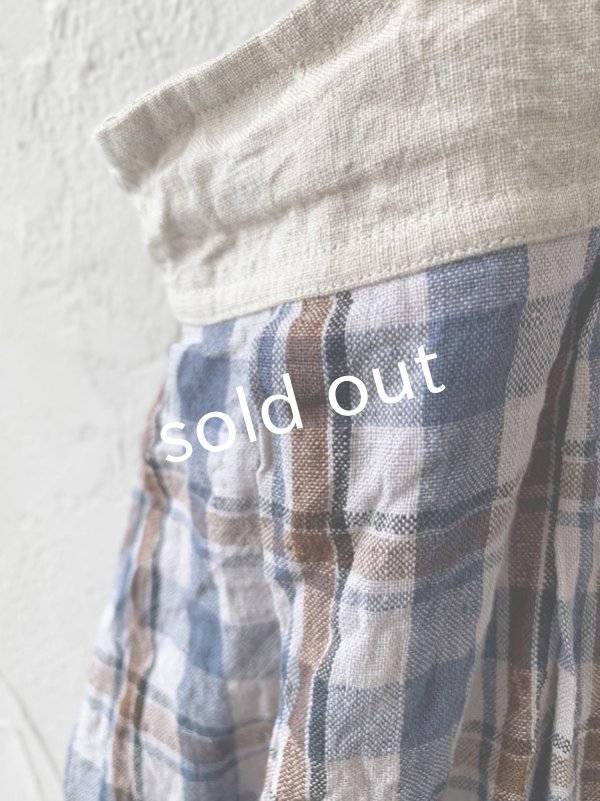画像5: MARCHE' DE SOEUR／エプロンワンピース・生成り×ブルーチェック (5)