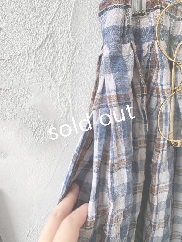 画像3: MARCHE' DE SOEUR／サイドリボンスカート・ブルーチェック (3)