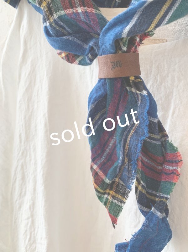 画像2: MARCHE' DE SOEUR／革タグ付き東炊きリネンストール (2)