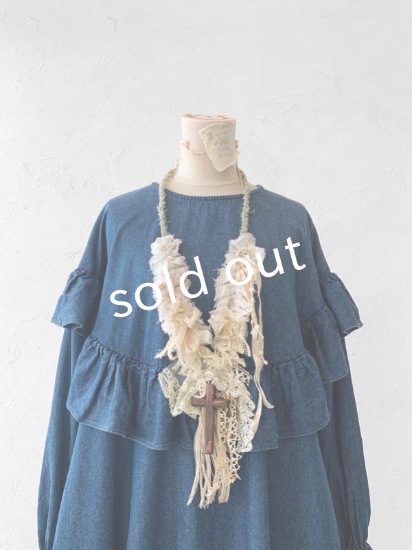 画像5: pollenbienco／アンティークレースと十字架のネックレス (5)