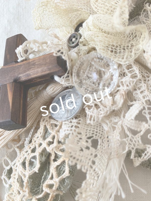 画像3: pollenbienco／アンティークレースと十字架のネックレス (3)