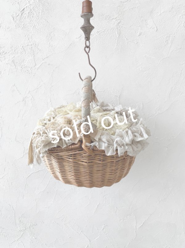 画像8: pollenbienco／アンティークレースのバスケット (8)