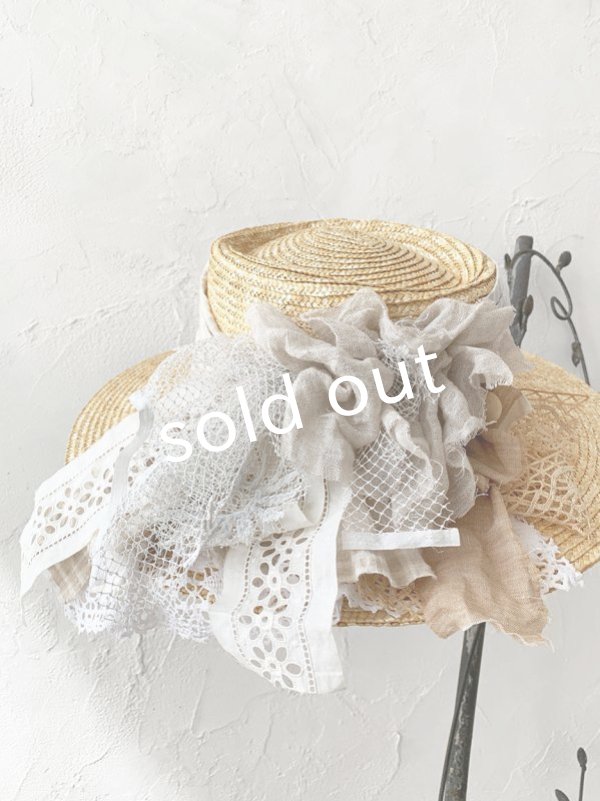 画像5: pollenbienco／アンティークレースの帽子・B (5)