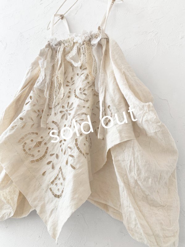 画像6: pollenbienco／アンティークレースのキャミジレ・生成り (6)