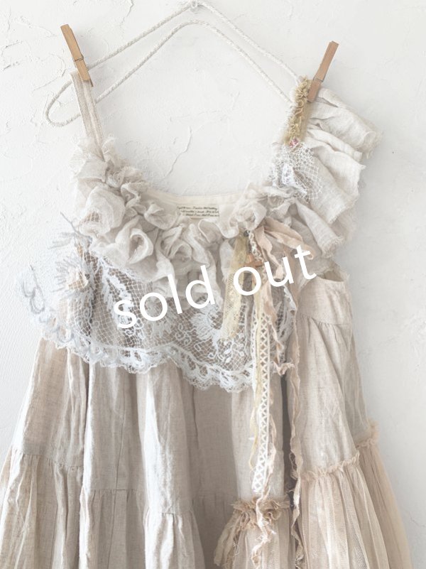 画像2: pollenbienco／アンティークレースのチュニック (2)