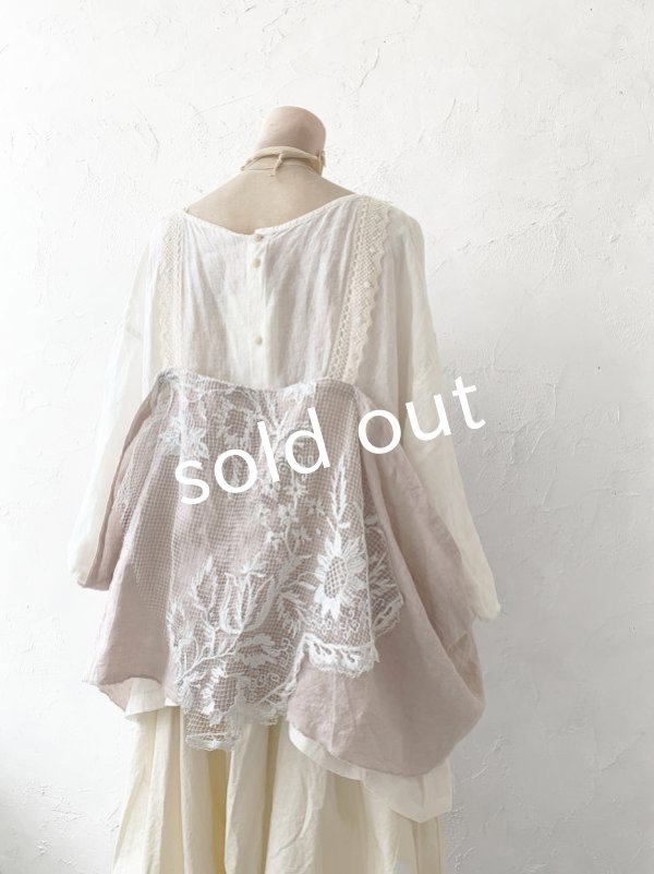 画像12: pollenbienco／アンティークレースのキャミジレ・くすみピンク (12)