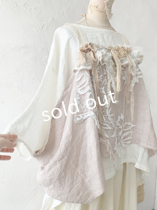 画像10: pollenbienco／アンティークレースのキャミジレ・くすみピンク (10)