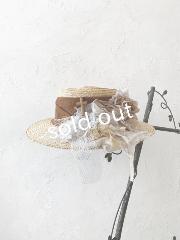 画像7: pollenbienco／アンティークレースの帽子・D (7)