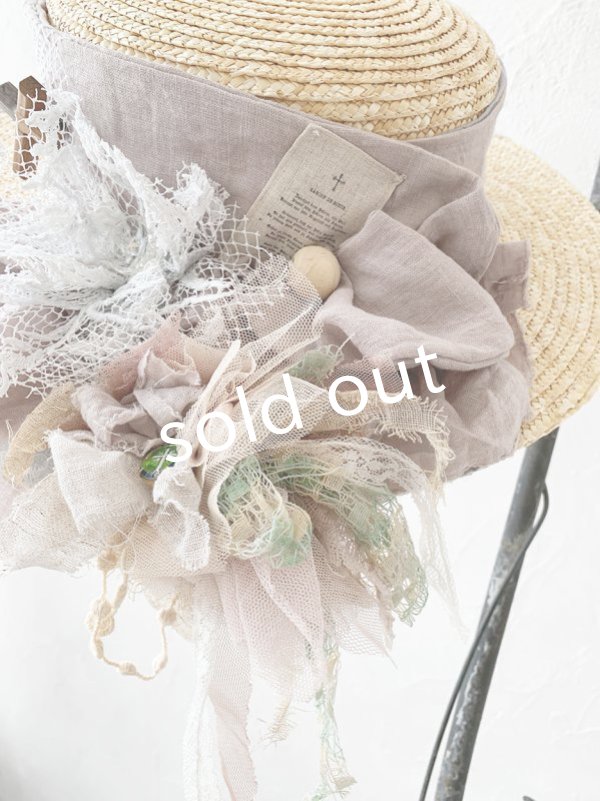 画像2: pollenbienco／アンティークレースの帽子・C (2)
