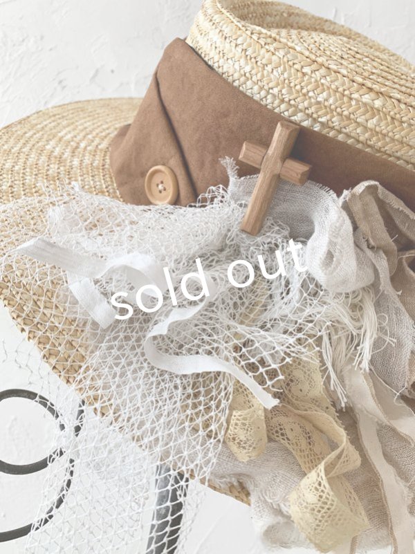 画像2: pollenbienco／アンティークレースの帽子・D (2)