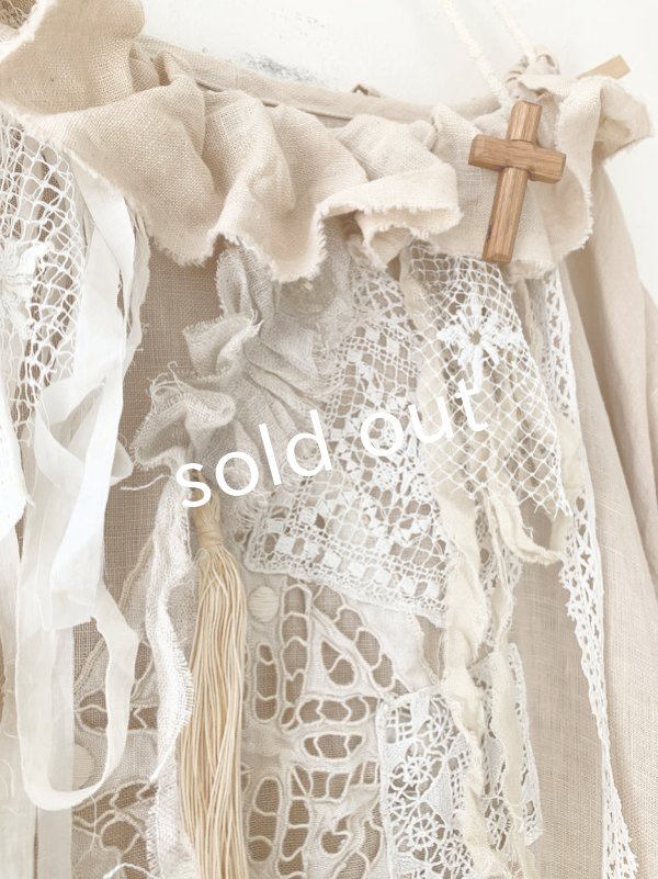 画像4: pollenbienco／アンティークレースのラッフルワンピース (4)