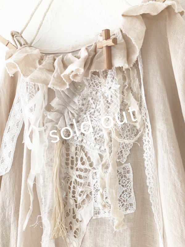 画像3: pollenbienco／アンティークレースのラッフルワンピース (3)