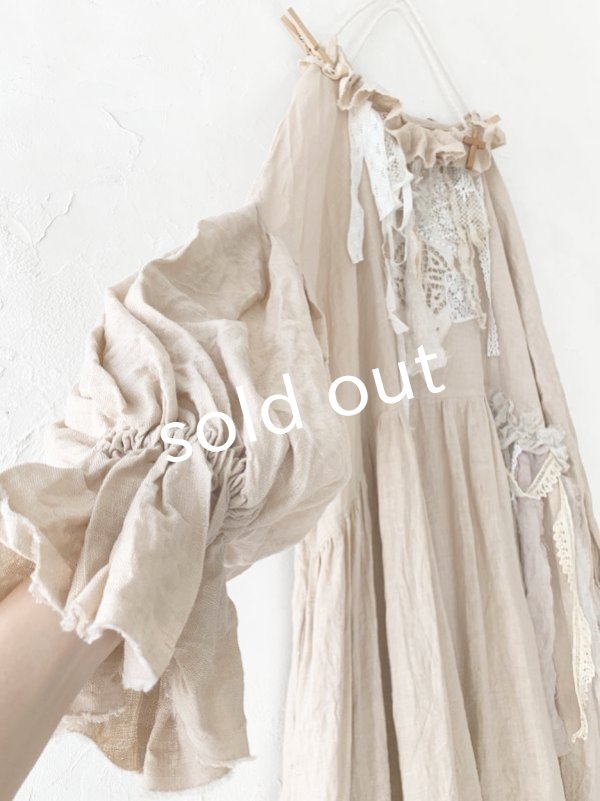 画像8: pollenbienco／アンティークレースのラッフルワンピース (8)