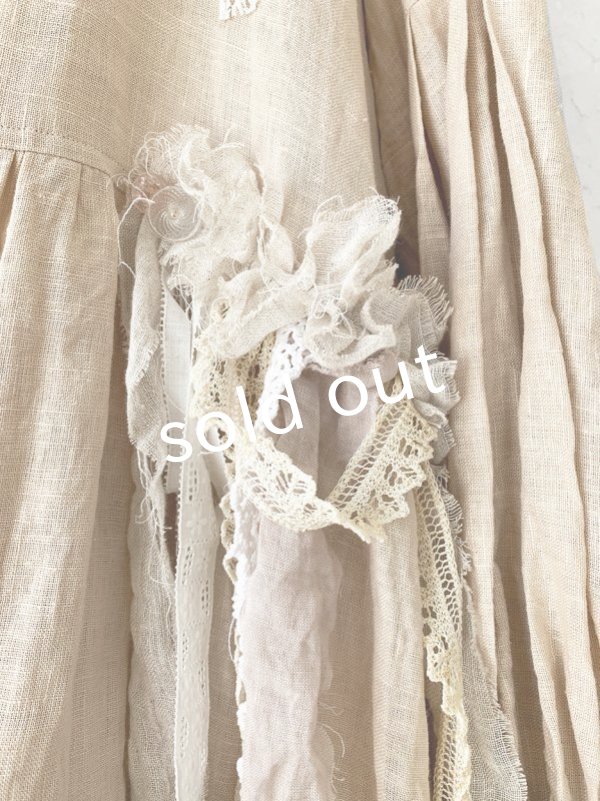 画像7: pollenbienco／アンティークレースのラッフルワンピース (7)