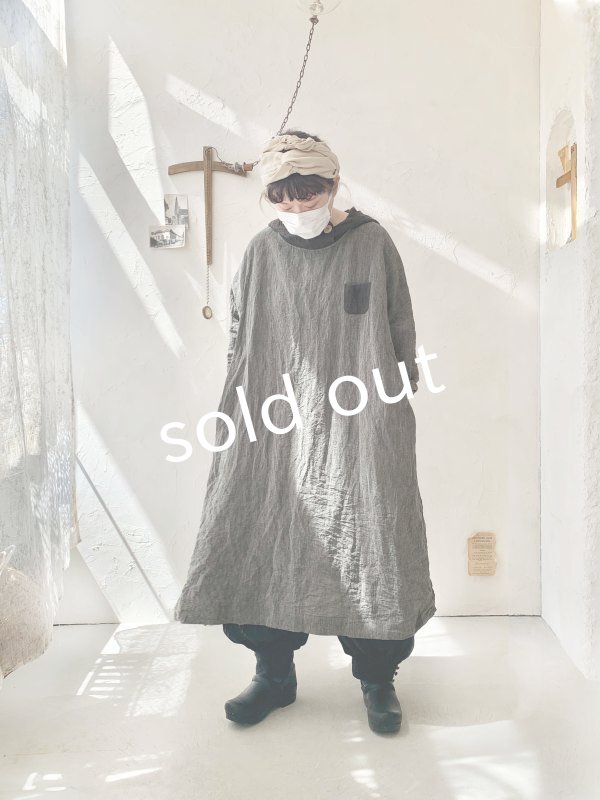 画像11: MARCHE' DE SOEUR／フードワンピース・杢ブラック×黒 (11)